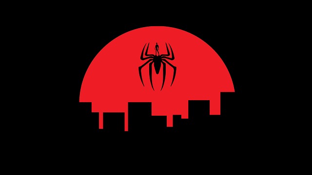 znak pavouka nad městem